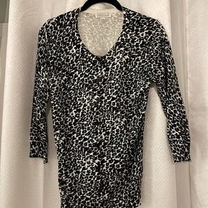 Leopard print button down cardigan